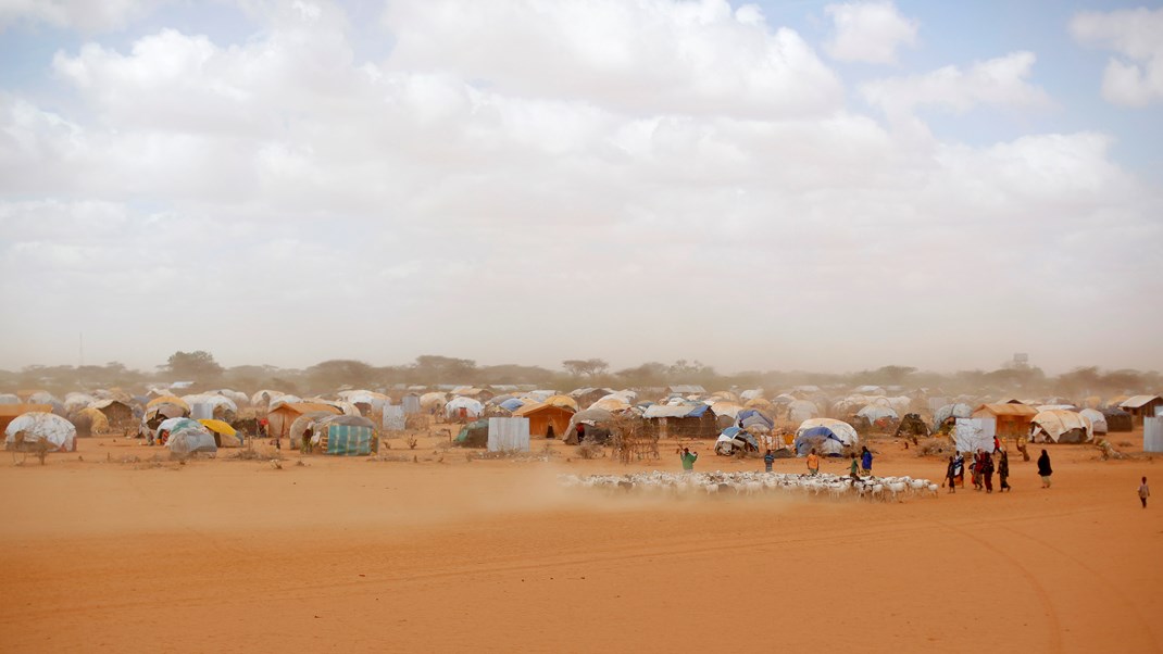 Somaliske klimaflyktninger i Ifo-leiren utenfor Dadaab, Øst-Kenya. Klimaforandringene vil under de kommende tiårene kunne føre til at mer enn 200 millioner mennesker må flykte.&nbsp;