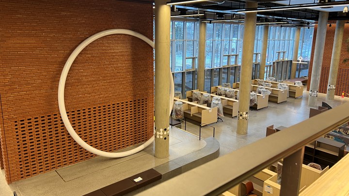 Flere kunstinstallasjoner er allerede på plass i det nye bygget.