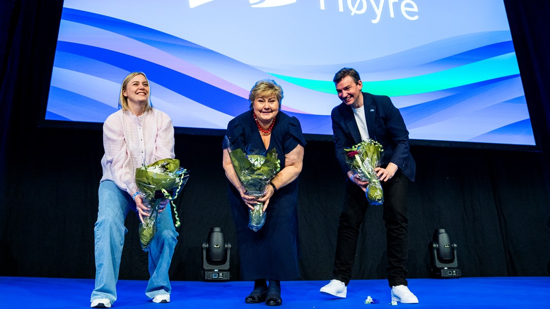Høyres ledertrio inviterer til landsmøte fra fredag til søndag. Tina Bru, Erna Solberg og Henrik Asheim fortsetter i ledelsen av partiet.&nbsp;