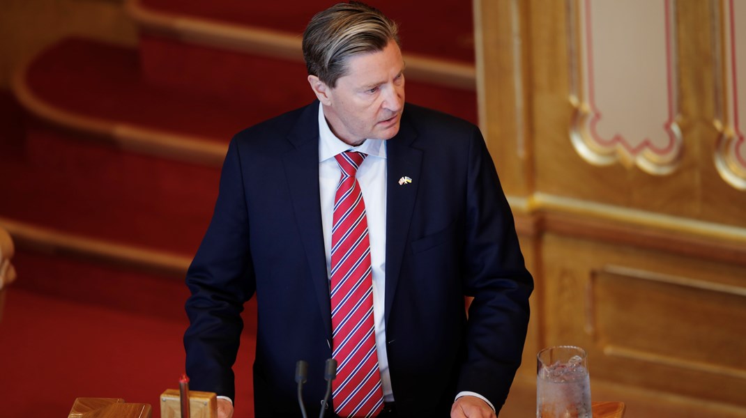 Christian Tybring-Gjedde (Frp) under Stortingets muntlige spørretime onsdag.