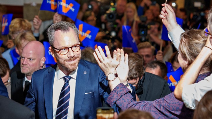 Jakob Ellemann-Jensen i Venstre måtte se halvparten av partiets velgere forsvinne. 