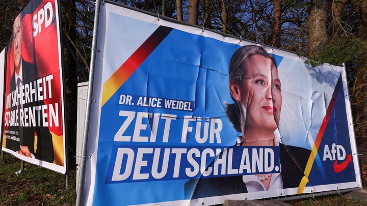 AfD-leder Alice Weidel er i medvind på målingene før valget søndag. 