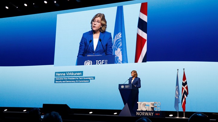 I talen sin understreket Virkkunen viktigheten av samarbeid for å løse utfordringene med digitalisering. 