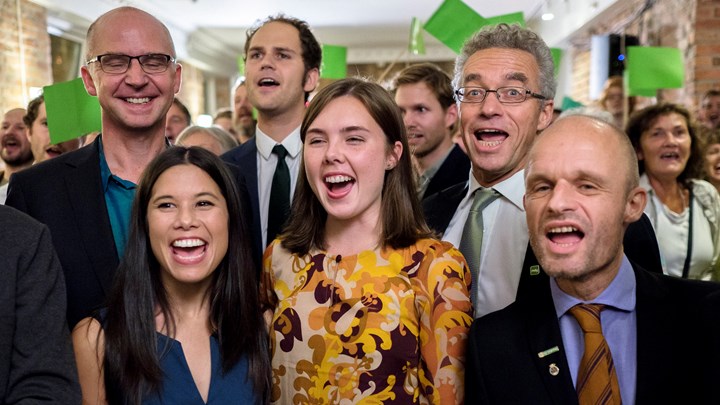 Lan Marie Berg under valgvaken til MDG i 2015, hvor partiet endte på vippen og fikk makt i Oslo.