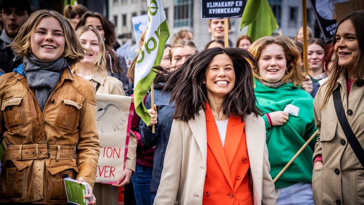 Den største rikspolitiske skuffelsen til Lan Marie Berg er tempoet i klimapolitikken. Her fra en skolestreik for klimaet.