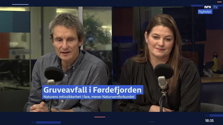 Næringsminister Cecilie Myrseth møtte Naturvernforbundets leder, Truls Gulowsen, til debatt i Dagsnytt 18 tirsdag.