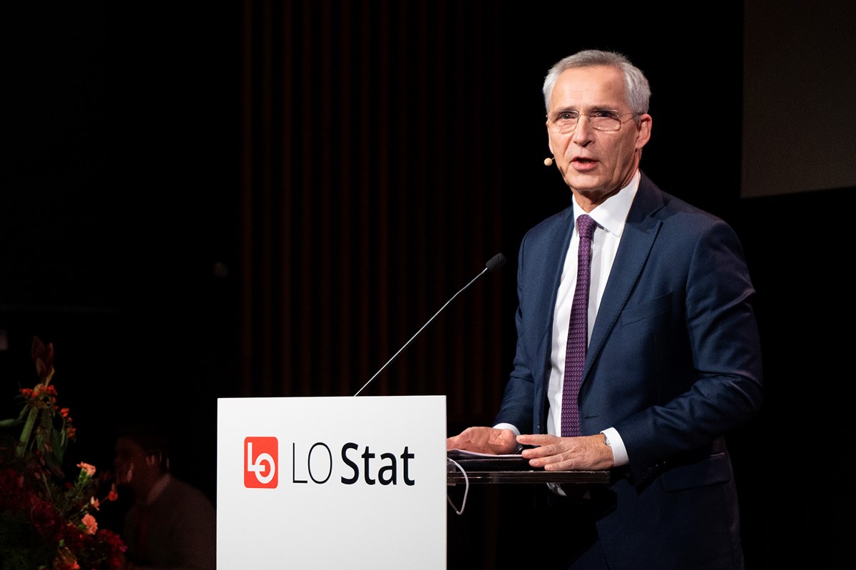 Jens Stoltenberg innledet om den økonomiske situasjonen på LO Stas kartellkonferanse på Sundvolden.