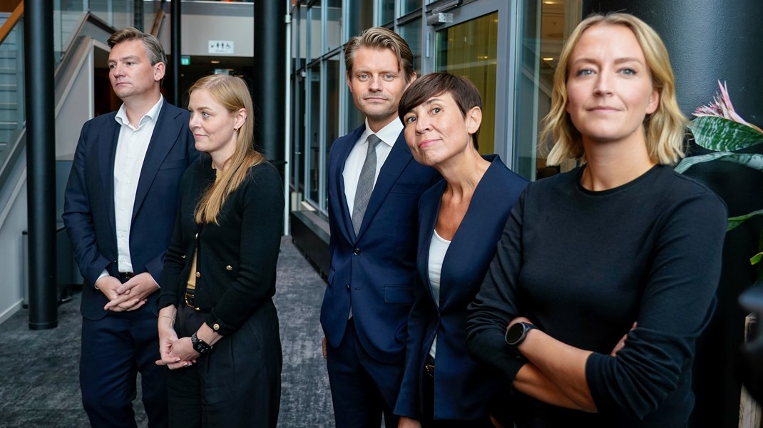 Fra venstre: Henrik Asheim får trolig fortsette som nestleder, Tina Bru gir seg i partiledelsen, Peter Frølich rykker opp som leder i utenriks- og forsvarskomiteen, og blir i i arbeidsutvalget, Ine Eriksen Søreide er eneste gjenværende lederkandidat, og Sandra Bruflot er ute av nestlederkabalen&nbsp;– men kan fortsatt ha muligheten til å fortsette i partiledelsen som leder av Høyres Kvinneforum.