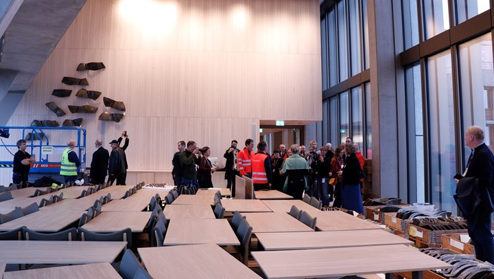 Øverst i A-blokken finnes dette representasjonsrommet med utsikt over Oslo. Her skal regjeringen kunne ta med gjester på lunsj og møter.&nbsp;